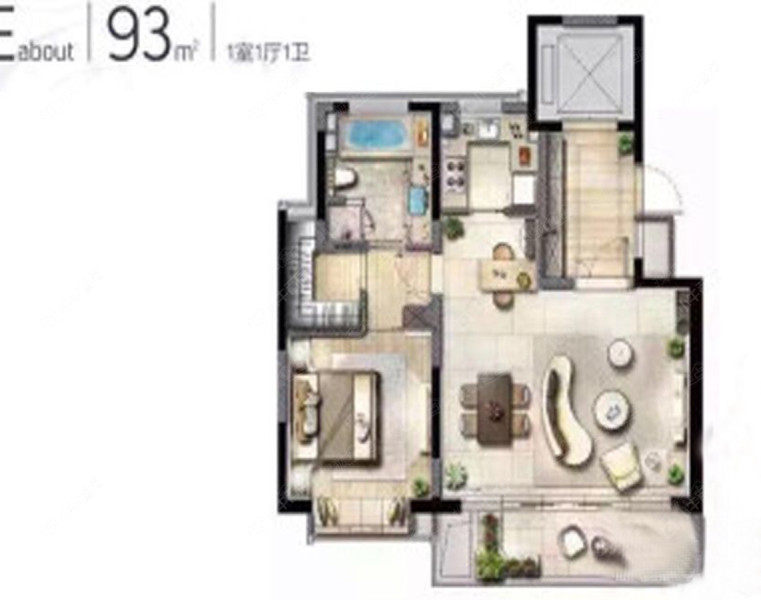 上海绿地黄浦滨江93平户型 上海绿地黄浦滨江93平户型